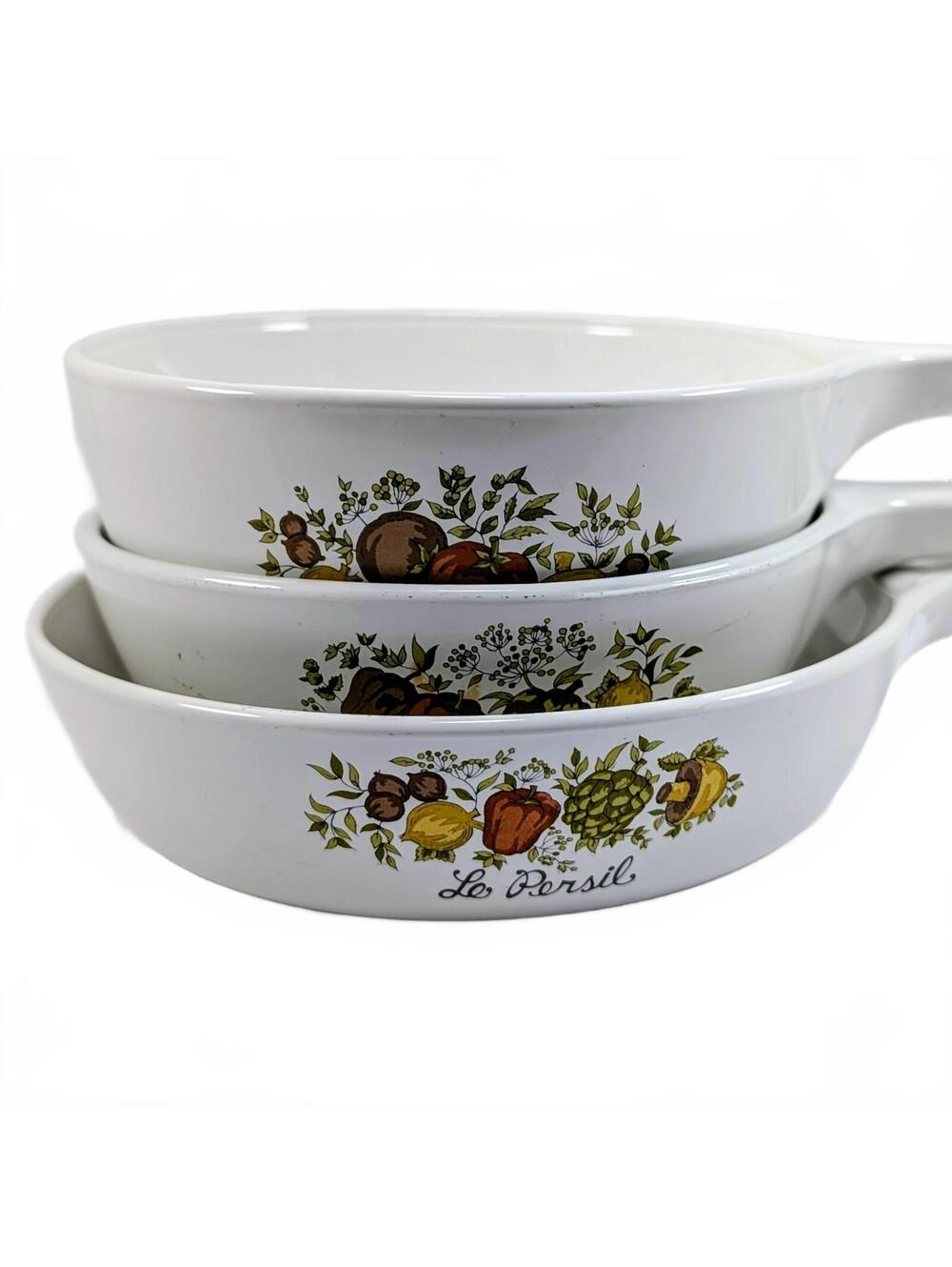 Vtg Corning Ware Spice of Life Skillets - Set of 3